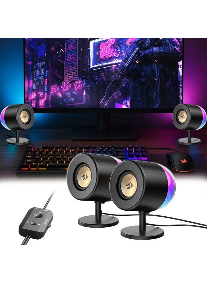 سماعات للكمبيوتر Redragon GS598 AHRI ستيريو 6W بإضاءة RGB أسود
