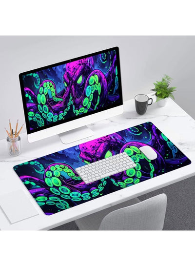 Mouse Pad Mythology Deep Monster Octopus Tentacles Large Gaming Mouse Mat with Stitched Edges,Non-Slip Waterproof Rubber