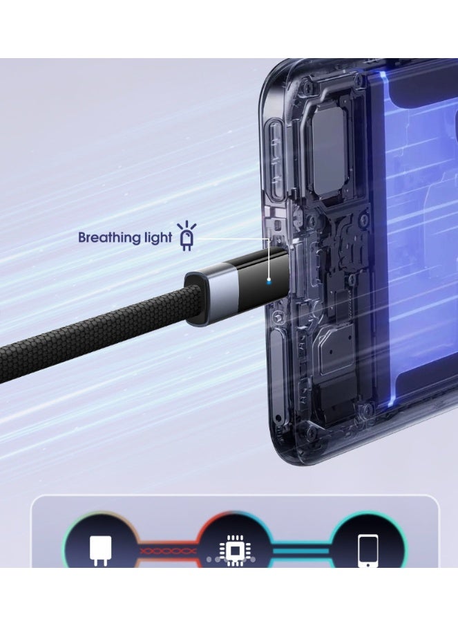 USB To Lightning Fast Charging Cable 1M With 50W Power Delivery High-Speed Data Transfer Durable PVC Design For iPhone i