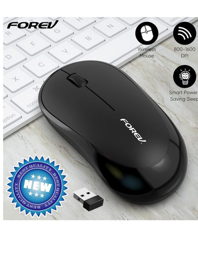 Forev FV-185 Wireless 2.4Ghz Office Mouse – Energy Saving Lightweight -10m Range | Black