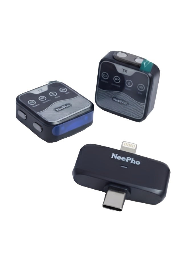 ميكروفون لاسلكي NEEPHO NP-60 مغناطيسي محمول أسود