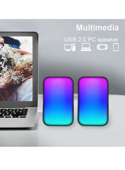 Kisonli Speaker Laptop/Komputer Gaming 2.0 RGB Lights X17