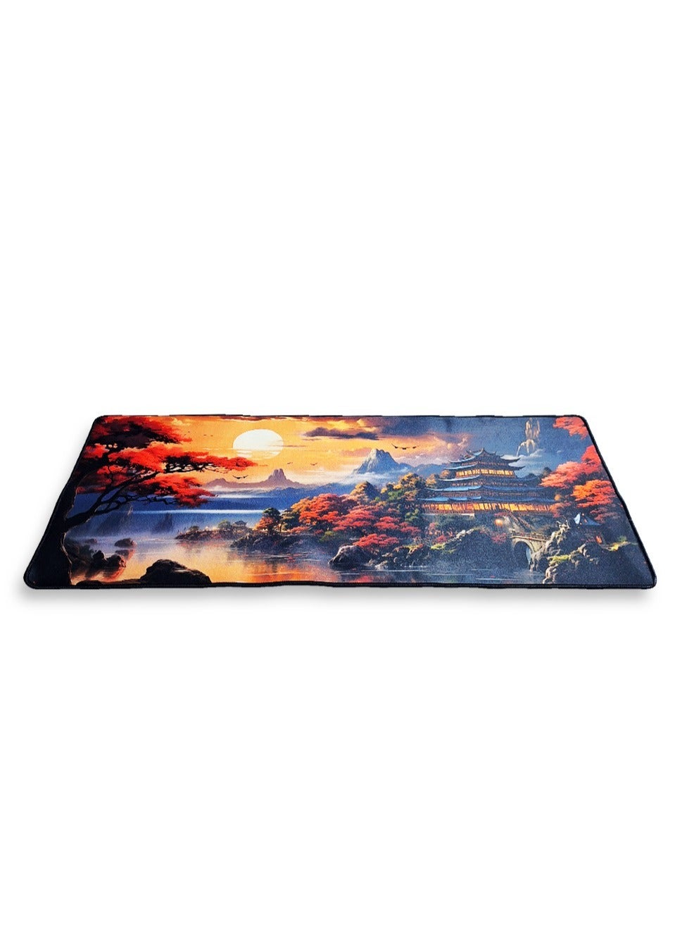 Large Gaming Mouse Pad, Chinese Landscape Extended Desk Mat, Large Desk Pad for Computer Keyboard, Mouse Pad with Stitc