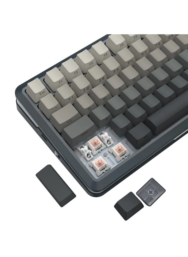 K732SP RGB Pro 81 Keys Replacement Keycaps Set with Scroll, Black and Gray Keycaps for Mechanical Keyboard, Custom Keyca