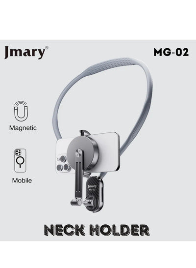 2 in 1 Hands Free Neck Phone Holder 660mm Flexible Strap Stand for Smartphones & Action Cameras , Adjustable Magnetic Er