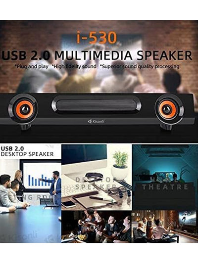 Kisonli I530 USB 2.0 Computer Speaker - Black