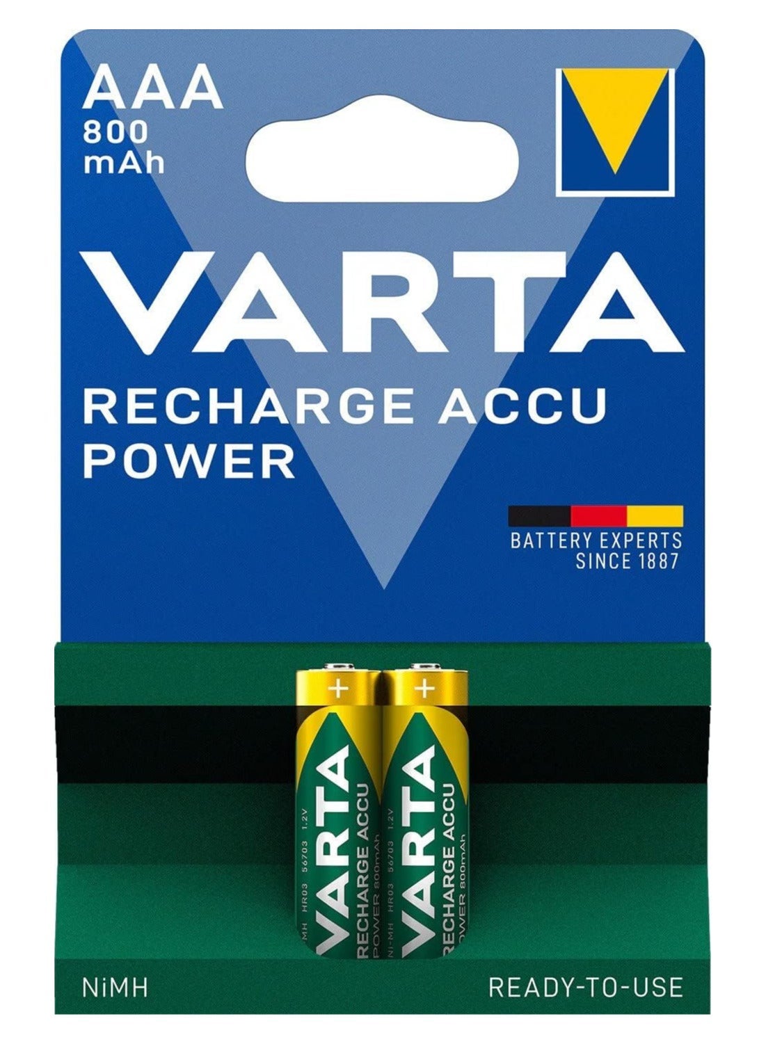 مشترك كهربائي وبطاريات VARTA AAA قابلة للشحن