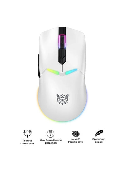 CW928 RGB Tri-Mode Gaming Mouse with Wired, 2.4GHz Wireless and Bluetooth Connectivity, 7-Level Adjustable DPI, Ergonomi