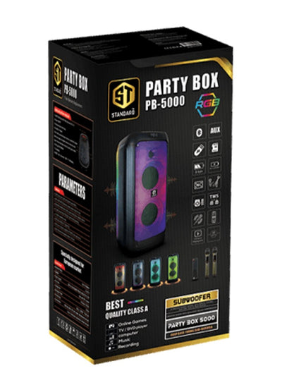 Standerd Bluetooth Subwoofer with Remote Control Innovative Design PB3500 - Enhanced Bass and Deep Bass Launch High Quality Performance 50W Power Contains Mic SD - AUX - USB - Radio Switch System - Voice Recording System