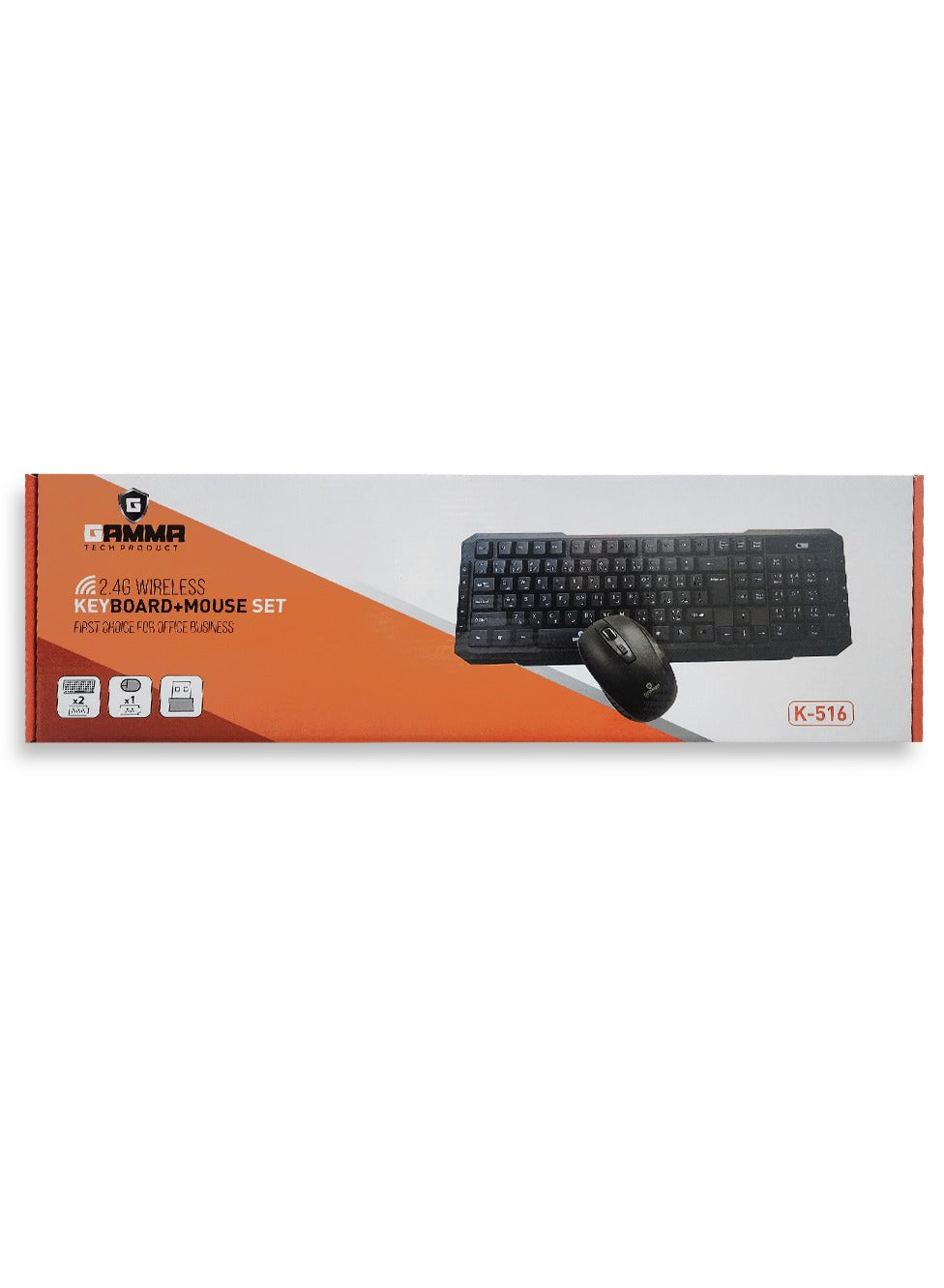 Gamma wireless keyboard & Mouse 2.4g - Silent Key , Standard 104 Key K-516