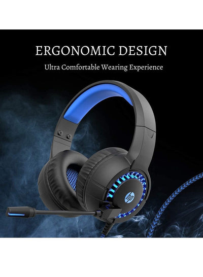 HP DHE-8011UM Stereo Gaming Headset , LED Lightning Effect Earphone Gaming Headphone With Mic , 2.1M cable length and volume control