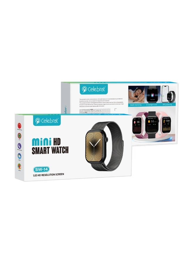 SW-14 Smart Watch with 1.83" HD Display, 3 Interchangeable Pink Watch Bands, Bluetooth Calling, Heart Rate & Sleep Monit