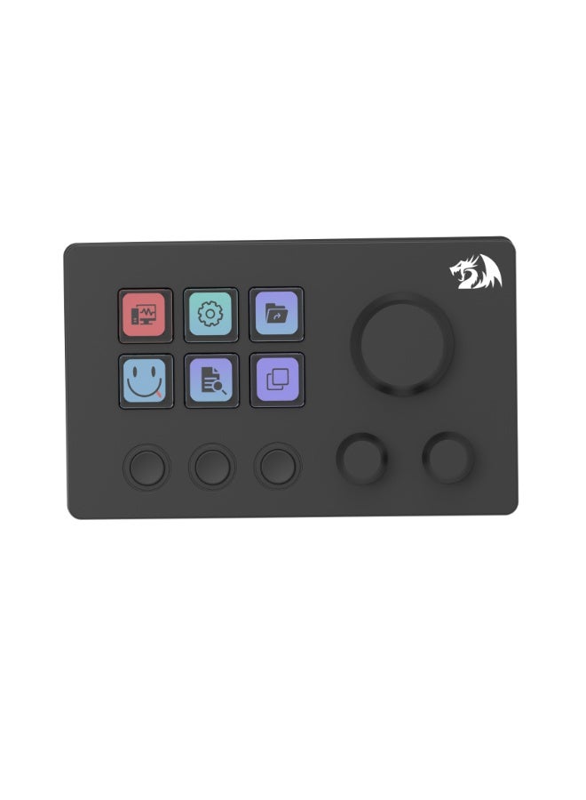 Skyrider SS-551 Smart Streaming Control Panel – Professional Stream Deck with 6 Programmable LCD Buttons and 3 Multi-Fun