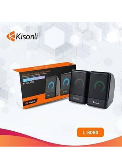 Kisonli Multimedia Mini LED RGB Speaker, Wired L-8080
