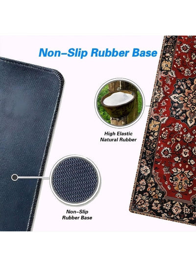 Bohemian Gaming Large Mouse Pad Retro Boho Red Mousepad Large Gaming Mouse Pad Laptop Keyboard Mat Non-Slip Rubber Base