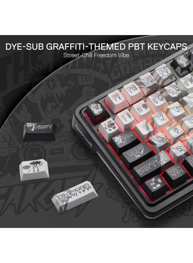 Tri-Mode Wireless Mechanical Gaming Keyboard 95 Key With TFT Display Screen Control Knob Gasket Mounted Design Custom Li