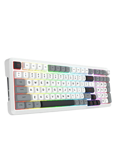REDRAGON Multi-function Mechanical Keyboard K688WGL-RGB-PRO , Hot-swappable switches for easy customization , 98-key design with anti-collision and FN multimedia keys , connectivity Type-C, Bluetooth, 2.4GHz; 10m range, Windows/Mac compatible