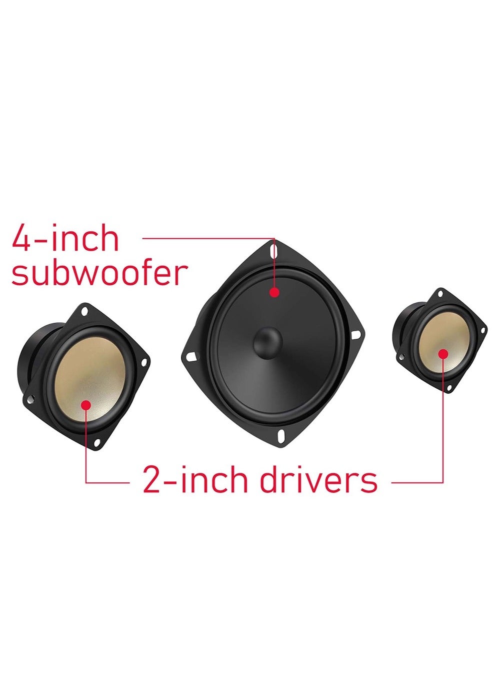 Gaming Speaker GS590 Pro (RGB) 2.1 channel , with Remote Control and 4 Buttons , 22W For PC/ Notebook / Tablet / Mobile
