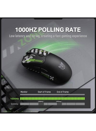 DM01 Tri-Mode Wireless Gaming Mouse with 12800 DPI, 50H Battery Life, 1000Hz Polling Rate, 2.4GHz Wireless, Bluetooth an