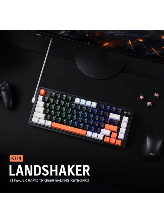 K714 Rapid Trigger HE Gaming Keyboard, 75% 81 Keys Wired Mechanical Keyboard w/Hyper-Fast Actuation Magnetic Switch, Act