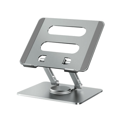 High-quality metal iPad stand with stable base and adjustable design - 360-degree rotation and flexible height - Durable material supports iPad and mobile for a comfortable and safe user experience in the office or home