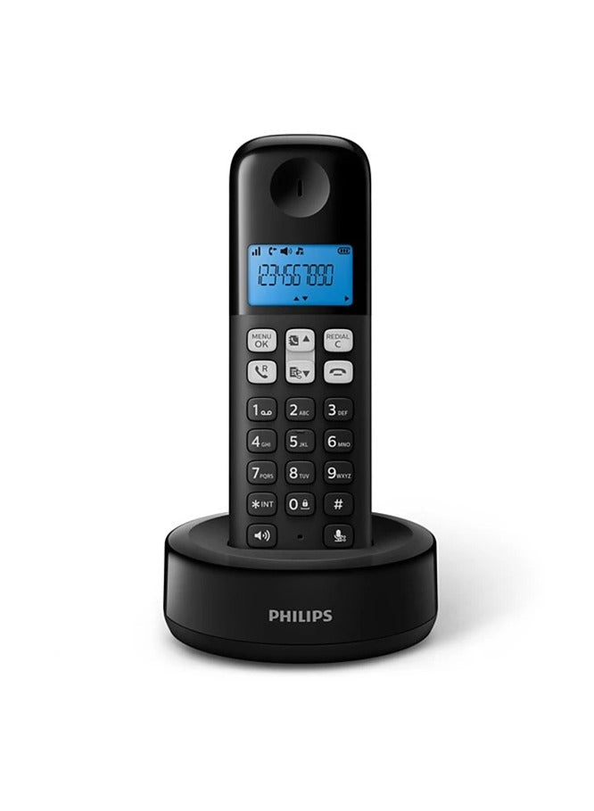 تليفون لاسلكي Philips D1611B هاندز فري مقبض غير قابل للانزلاق أسود