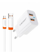 شاحن حائط X-SCOOT CH-269 سريع 2.1A مع كابل Micro USB – أبيض