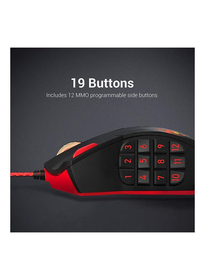 ماوس جيمنج Redragon M901-K-2 Perdition 2 بـ 19 زر أسود