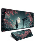 Japanese Full Moon Samurai Gaming Mouse Pad 70x30cm 2mm Stitched Edges