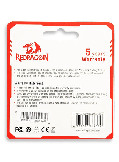 فلاش ميموري Redragon RU011 سعة 256GB بسرعة 200MB/s أسود