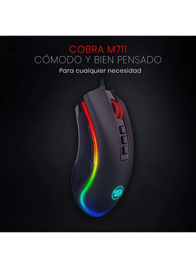M711 Cobra Gaming Mouse with 16.8 Million RGB Color Backlit, 12,400 DPI Adjustable, Comfortable Grip, 8 Programmable But