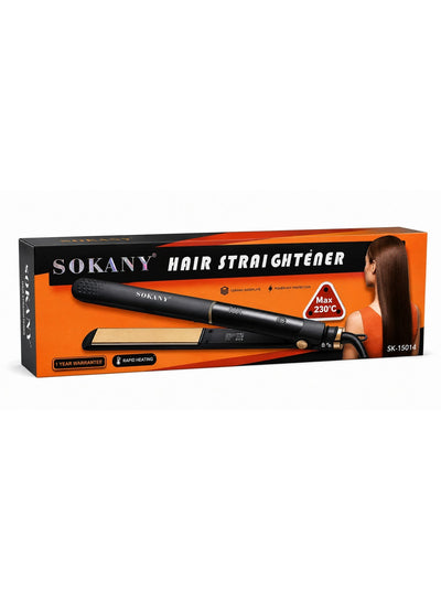 SK-15014 Hair Straightener – PTC Fast Heating, Digital Display, Temperature up to 230°F, Anti-Scalding Design, 360° Swiv