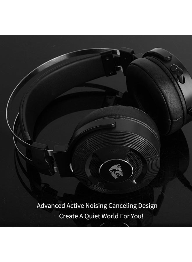 سماعة جيمنج REDRAGON H991 صوت 7.1 Surround عزل ضوضاء ANC أسود