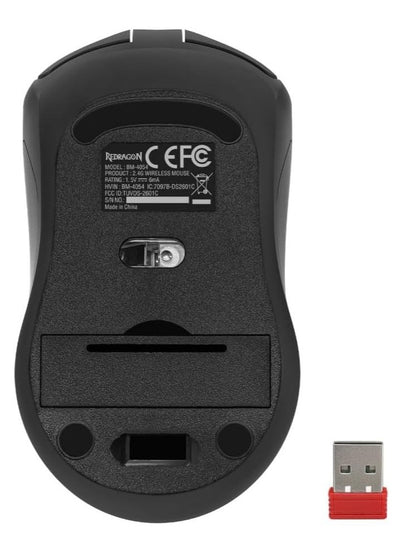 REDRAGON Wireless office mouse , BM-4054 , 2.4G USB , 4000 DPI Switch button , Long battery life , reliable connection , high percise sensor , ergonomic design - black
