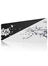 Black White Life and Death Sakura XL Gaming Mouse Pad 70x30cm 2mm Stitched Edges