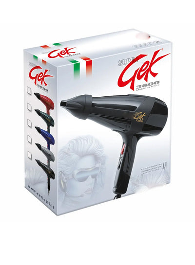 ENZO Professional-grade hair dryer Super Gek 3800 Blow dry with a powerful 1900-watt motor for quick and efficient drying
