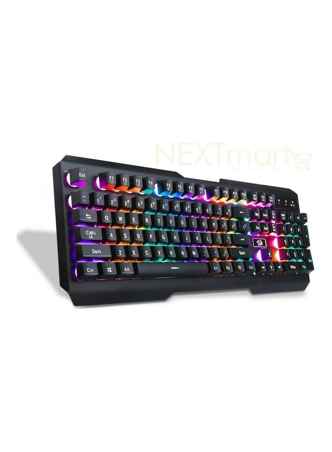 K506 Membrane Gaming Keyboard Metal Floated -Rainbow 7 Color Backlit with Numeric Keypad