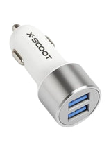 X-SCOOT XC310 3.1A Fast Car Charger Dual USB with Lightning Cable White