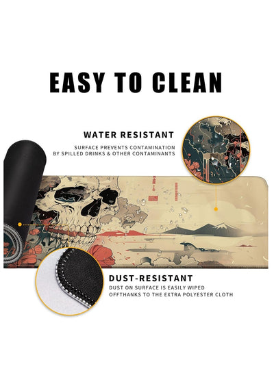 Skull Mouse Pad Japanese Ukiyo-e Mouse Pad Large Anime Big Mouse Pads for Desk Large Gaming Large Mouse Pad for Men Desk