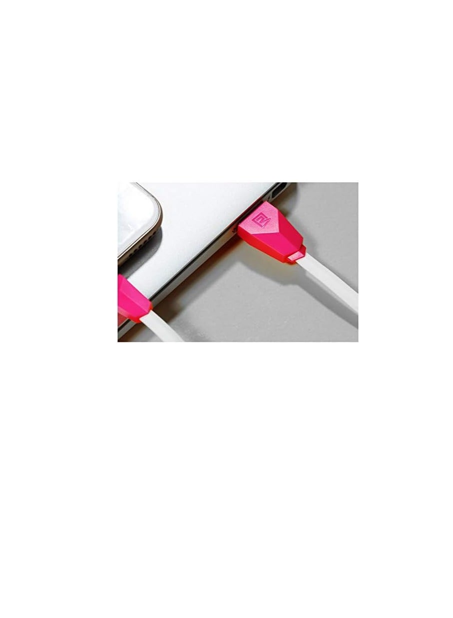Alien Series Data Cable Mirco-USB Interface Charging for Mobile Phone Durable Android 1M Length Data Cable RC-030m,Pink