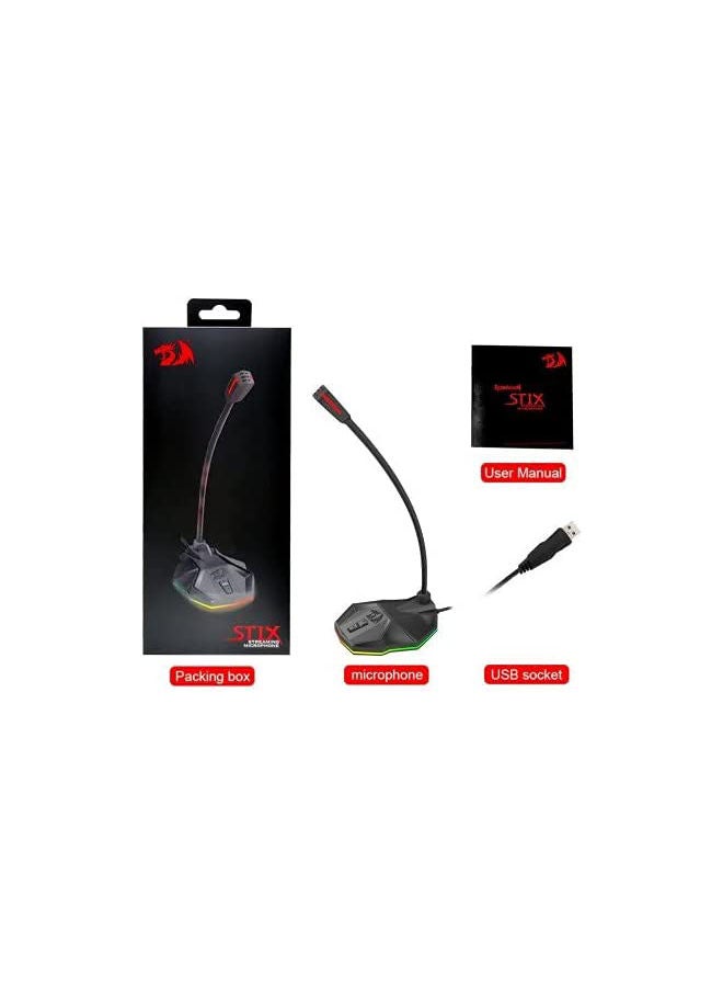 GM99 STIX USB RGB Gaming Stream Desktop Microphone to To Streaming, Podcasting,Studio Recording,YouTube,Skype for PC/Lap