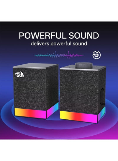 Rgb Computer Speaker 2.0 Stereo Sound System With Bluetooth 5.3 And Usb Connectivity Gaming Speakers For Pc Laptop Deskt
