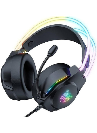 X26 Wired Gaming Headset, Professional Over-Ear Headphones with HD Stereo Surround Sound, Noise Cancelling Microphone, R
