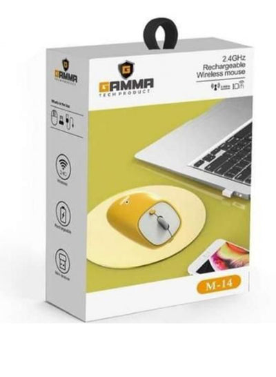 Gamma Rechargeable Wireless Mouse, Multi-Mode Mouse with RGB 2.4G Wireless Gaming Mouse , M-14 Yellow