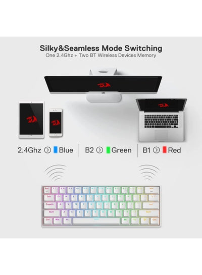 كيبورد ريدراجون K530W بسويتش أحمر مضاء بـ RGB