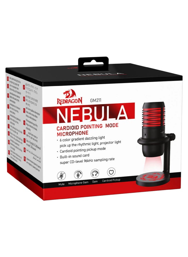 ميكروفون Redragon GM211 Cardioid بإضاءة RGB متعدد الألوان
