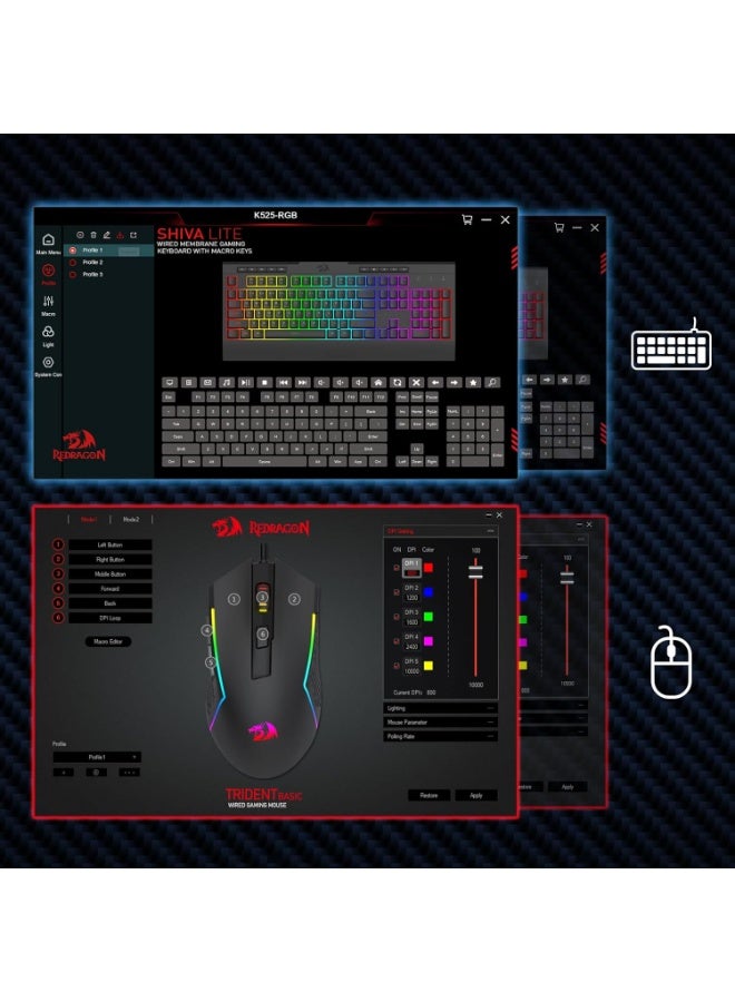 كومبو جيمنج Redragon S151W كيبورد وماوس أبيض