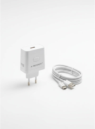 80W GaN Super Fast Wall Charger with Type-C Cable, PD Quick Charge, Compact High-Power USB-C Adapter for Phones, Tablets