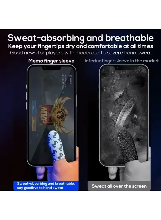 Premium Gaming Finger Sleeves – Silver Fiber Anti-Sweat & Anti-Slip Mobile Gaming Thumb Gloves, High-Sensitivity Touchsc