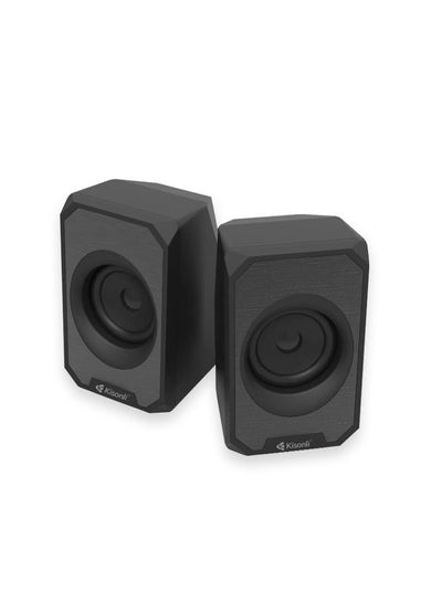 Kisonli Wired Multimedia Speaker for PC and Laptop – 3W / 2.0 Channel | Black KS-04